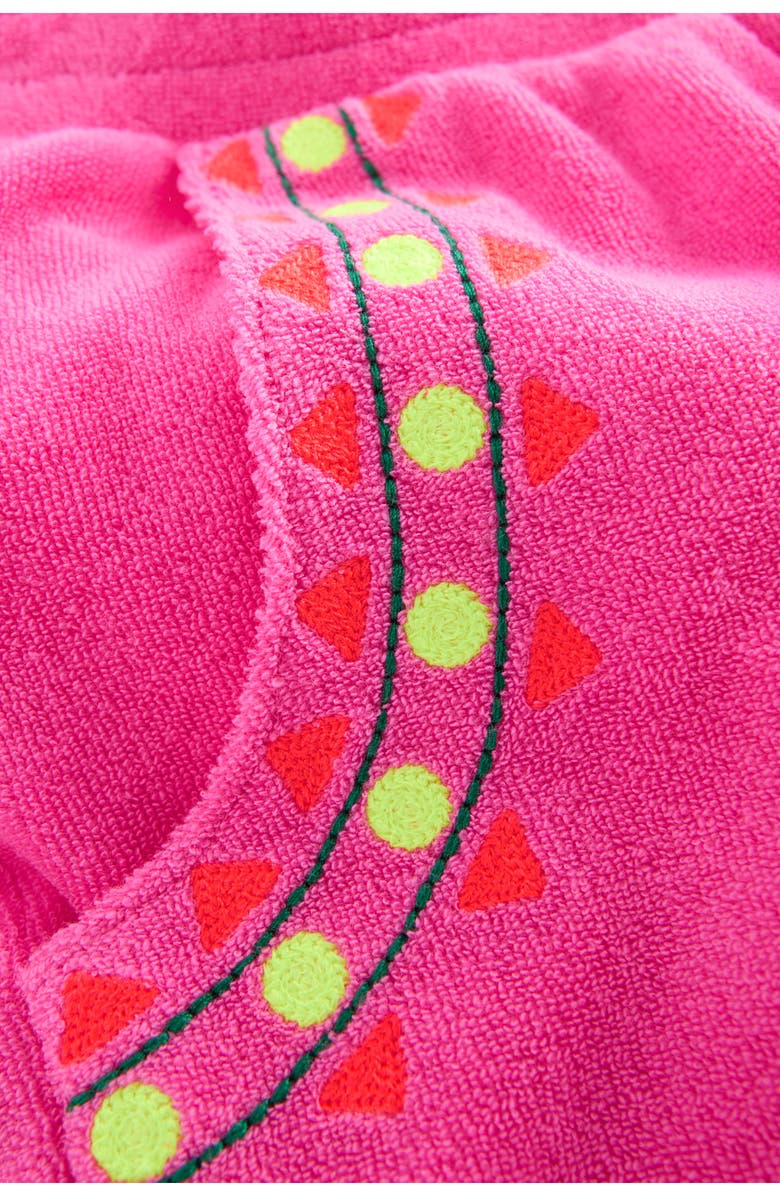 Mini Boden Kids' Straight Leg Terry Cover-Up Pants, Alternate, color, Pink Embroidered