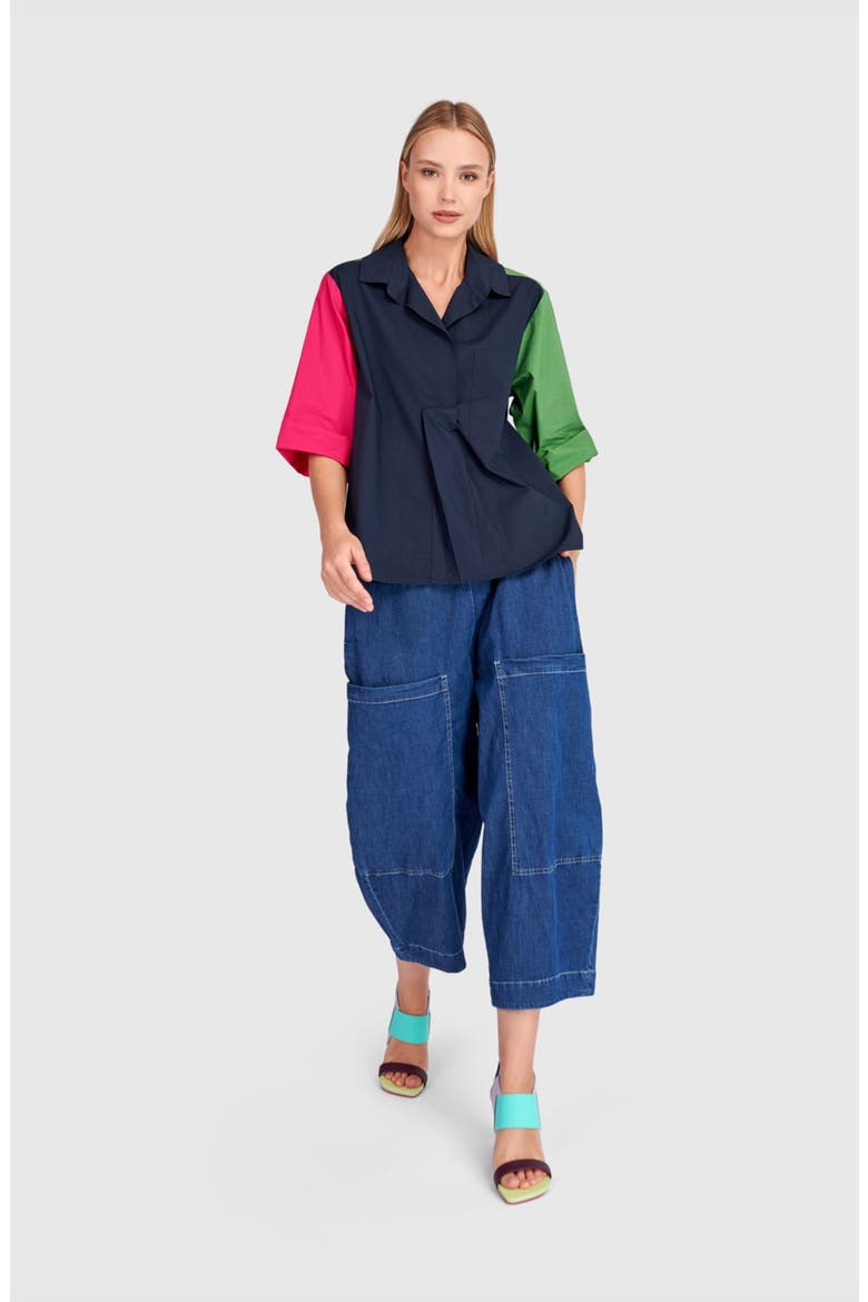Bold Barrel Capri Pants, Alternate, color, Denim