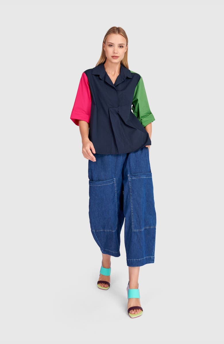 Alembika Bold Barrel Capri Pants, Alternate, color, Denim
