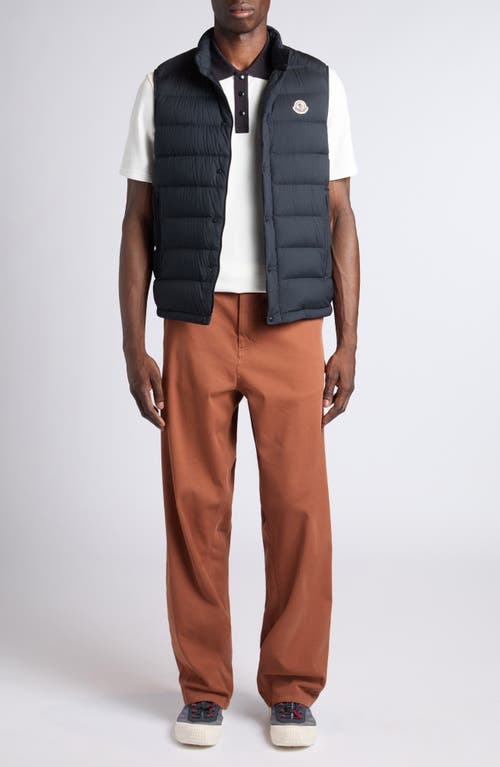 Moncler Tibb Water Repellent Down Puffer Vest In Blue