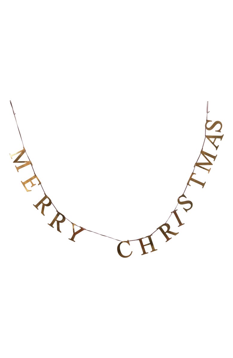 Storied Home Brass Garland "Merry Christmas", Main, color, Brass