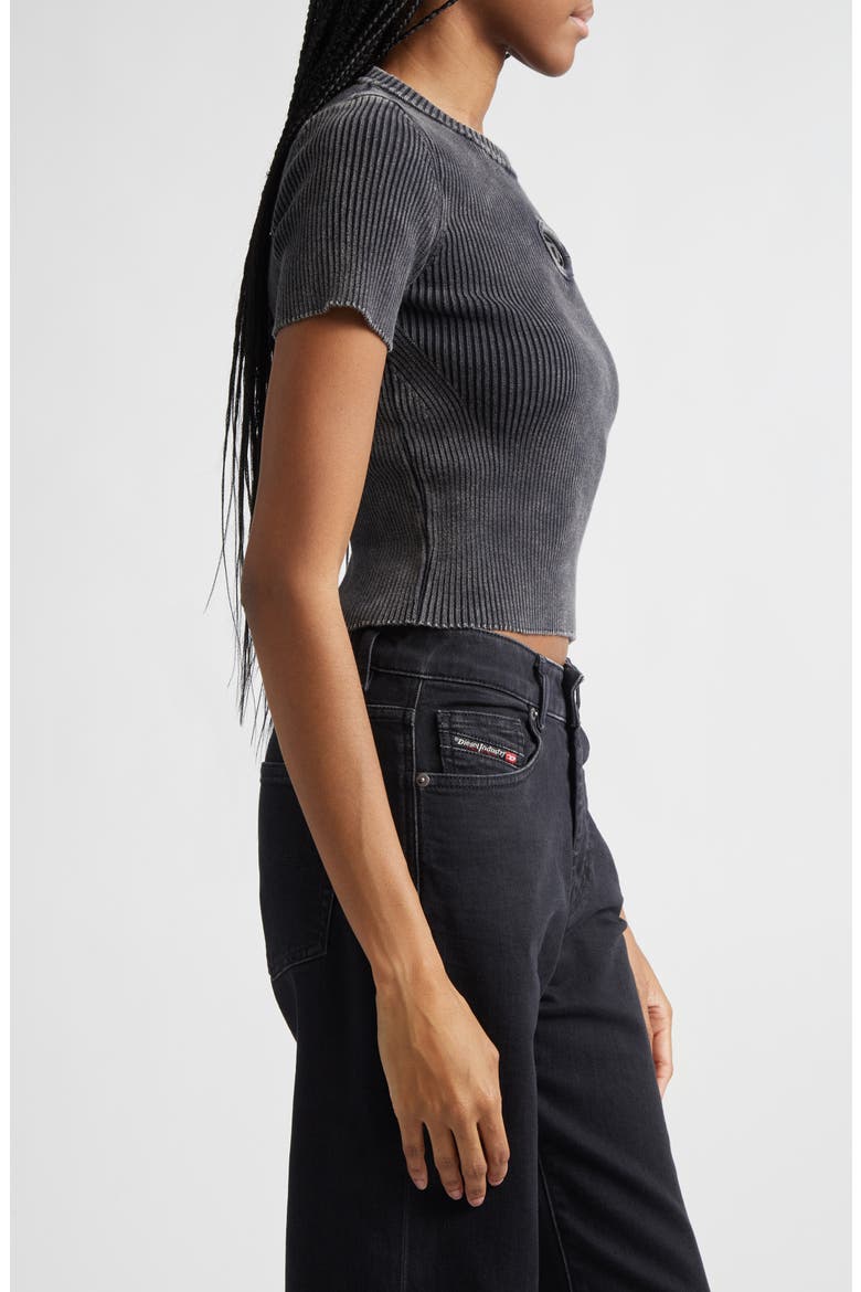 M-Anchor-A Short Sleeve Rib Sweater, Alternate, color, BLACK