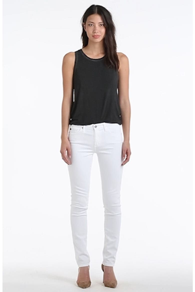 'The Prima' Mid Rise Cigarette Jeans, Alternate, color, WHITE