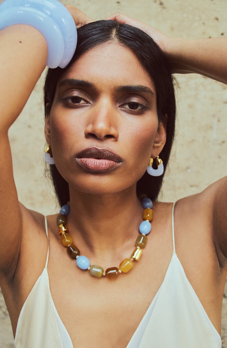 Lizzie Fortunato Mini Organic Hoop Earrings, Alternate, color, Blue