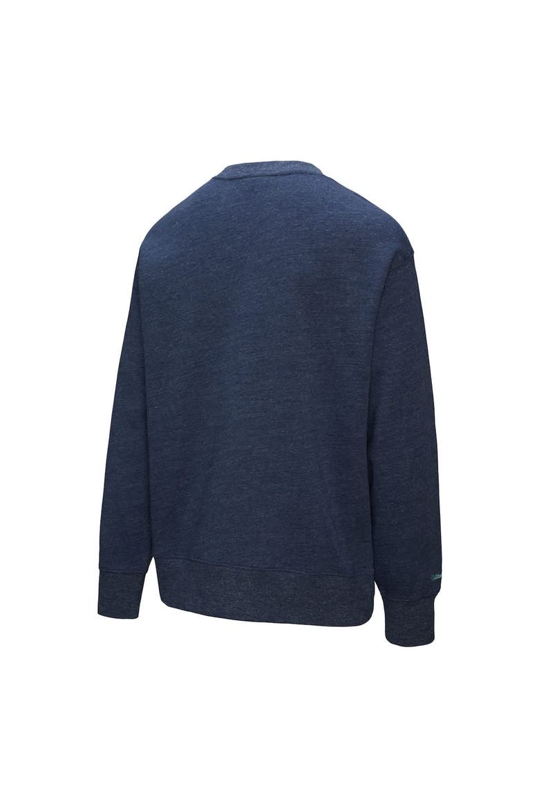 Men's Mitchell & Ness Deep Sea Blue Seattle Kraken Playoff Win Fleece Pullover Sweatshirt, Alternate, color, Navy