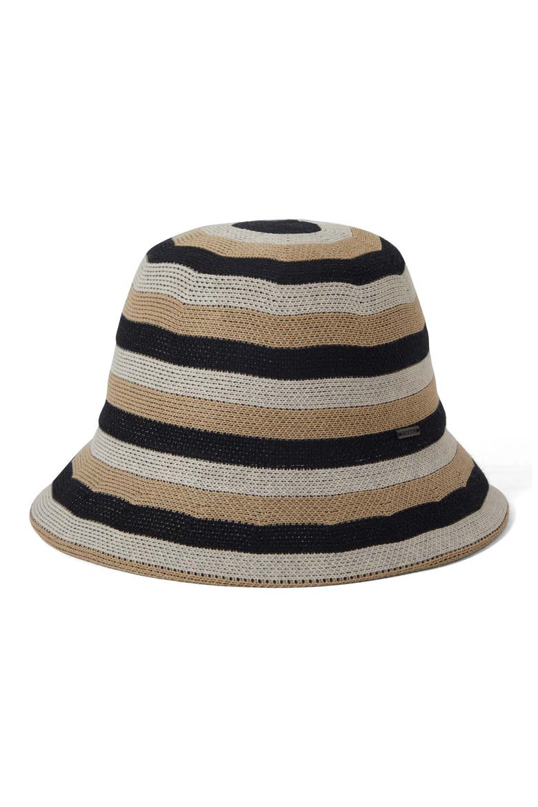 Lisboa Stripe Bucket Hat, Main, color, BLACK/ SAND/ WHITECAP