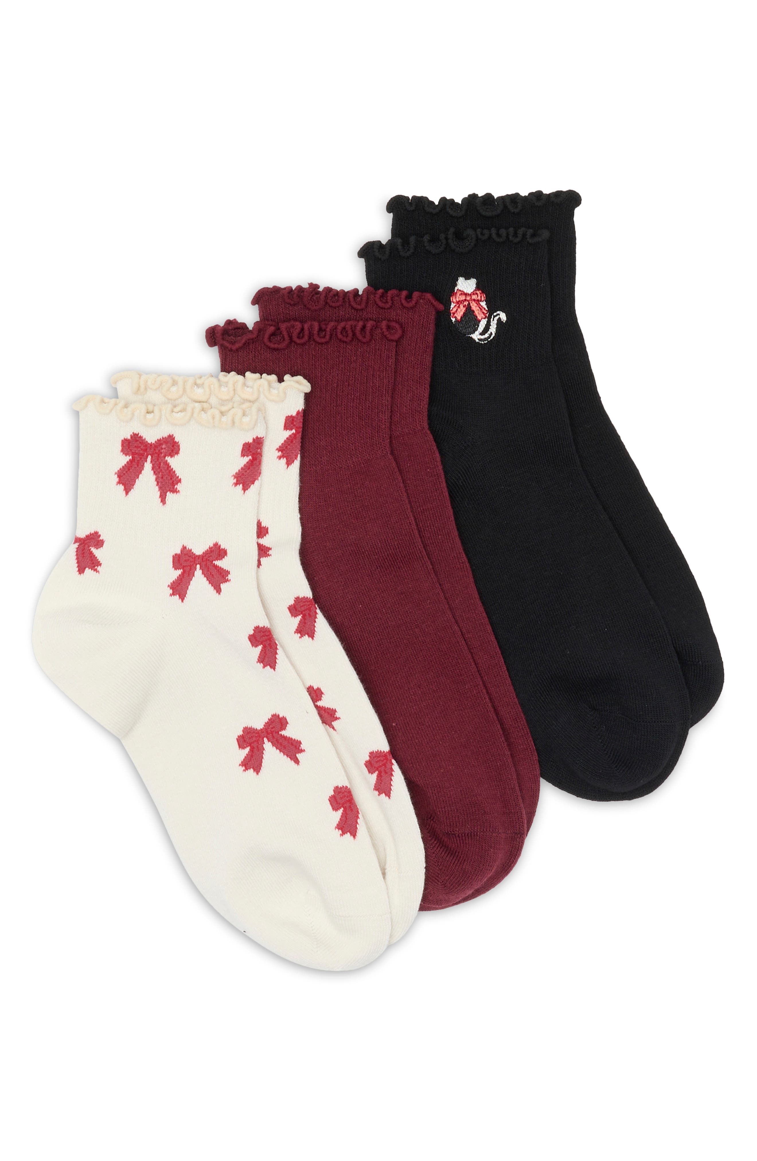 BURGUNDY BOW CAT MULTI