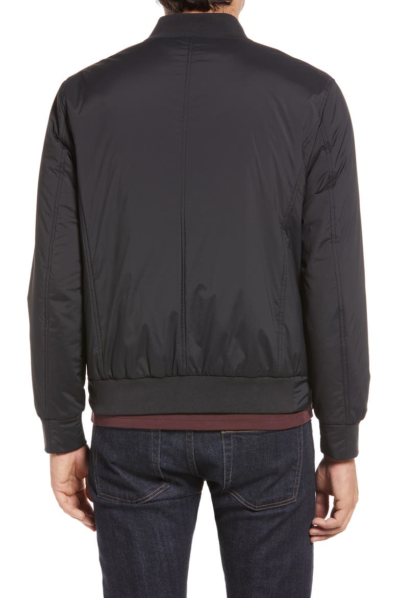 Crescent Baseball Jacket, Alternate, color, BLACK
