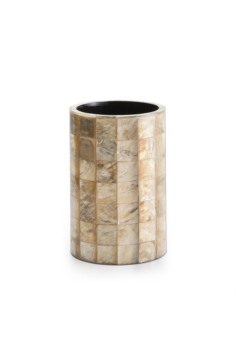 Capiz Champagne Brush Holder, Main, color, GOLD