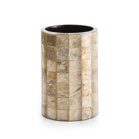 Capiz Champagne Brush Holder
