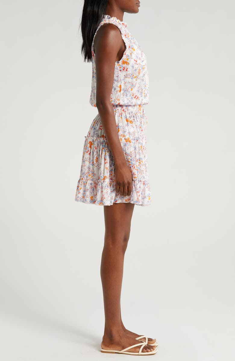 Poupette St Barth Clara Floral Tiered Cover-Up Minidress, Alternate, color, 