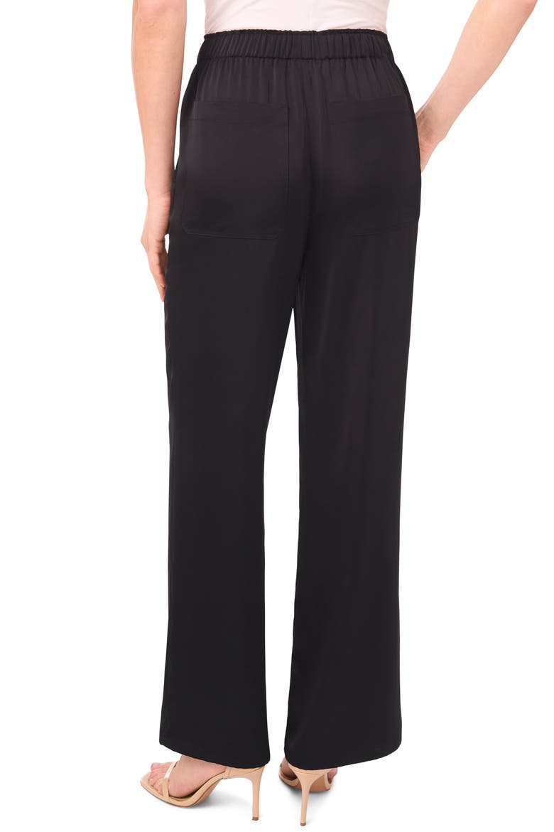 Straight Leg Elastic Waist Pants, Alternate, color, RICH BLACK