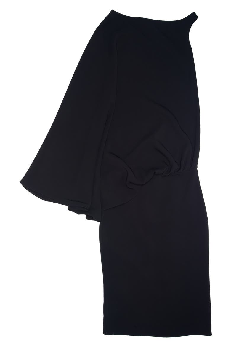 Asymmetric Stretch Cady Dress, Alternate, color, BLACK