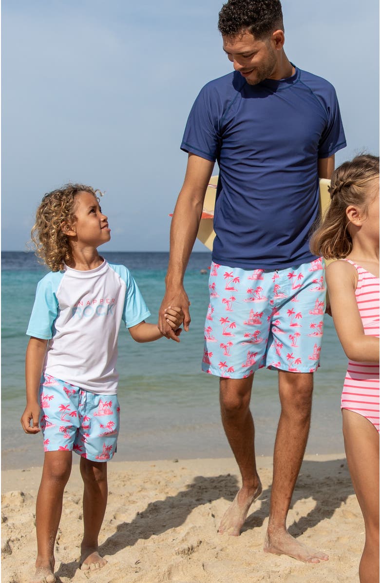 Snapper Rock Sustainable Swim Shorts, Alternate, color, Lighthouse Island