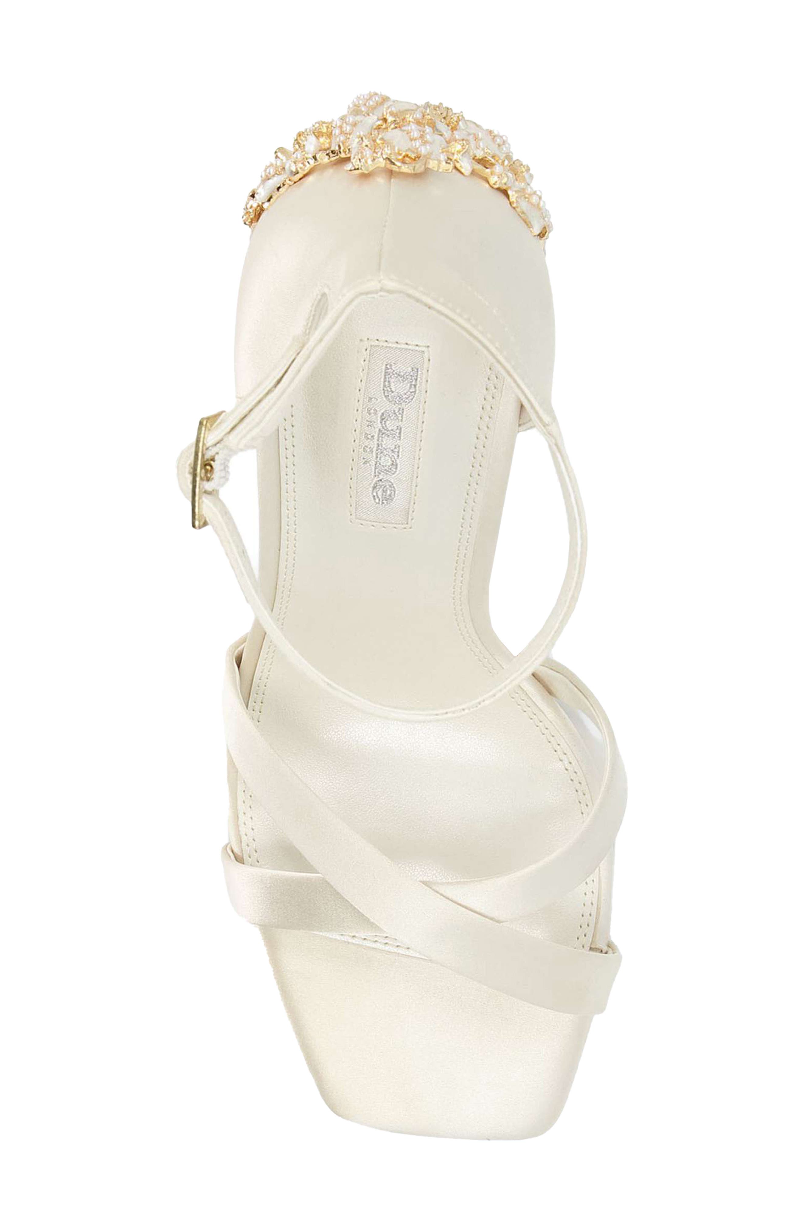 Dune London Marrys Sandal, Alternate, color, Ivory-Satin