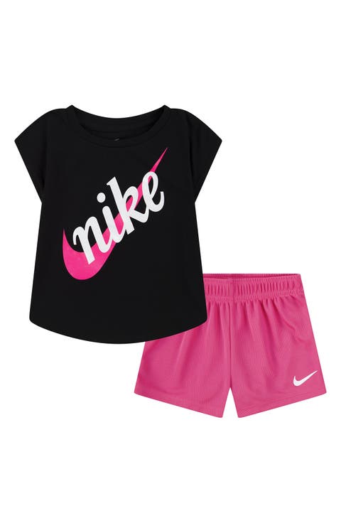 Kids' Script Future Logo Graphic T-Shirt & Mesh Shorts Set (Little Kid)