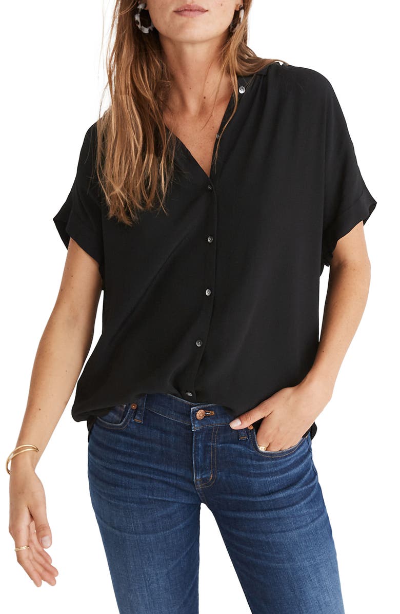 Madewell Central Drapey Shirt, Main, color, 