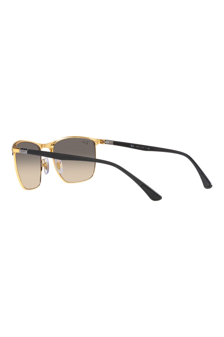 57mm Gradient Square Sunglasses, Alternate, color, BLACK