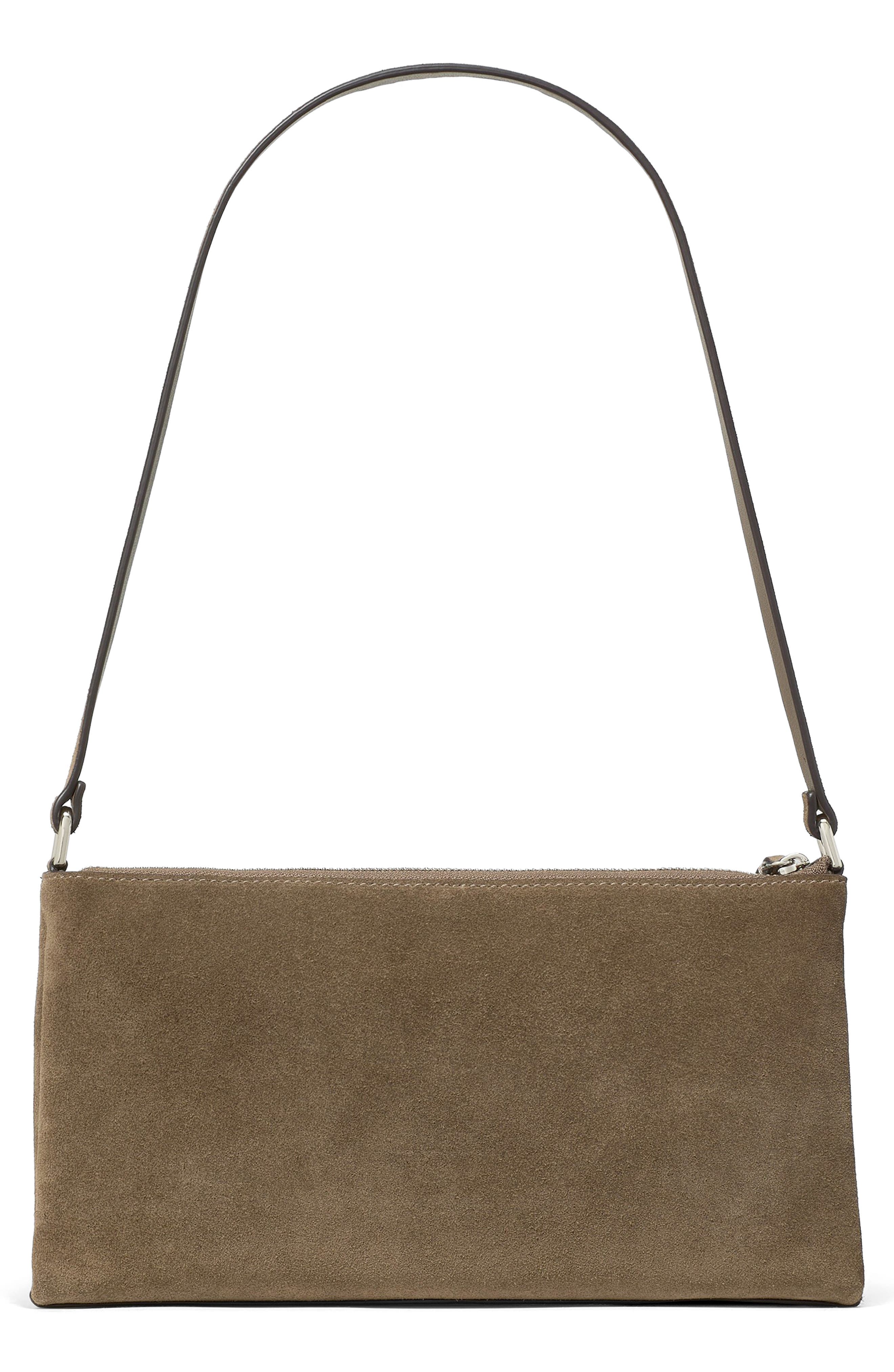 Fling Suede Leather Pochette, Alternate, color, DRIFTWOOD
