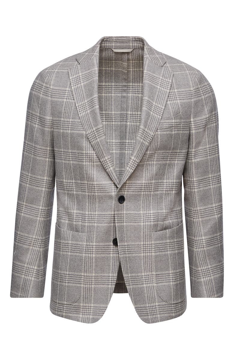 Emanuel Berg Plaid Wool Sport Coat, Main, color, Medium Grey