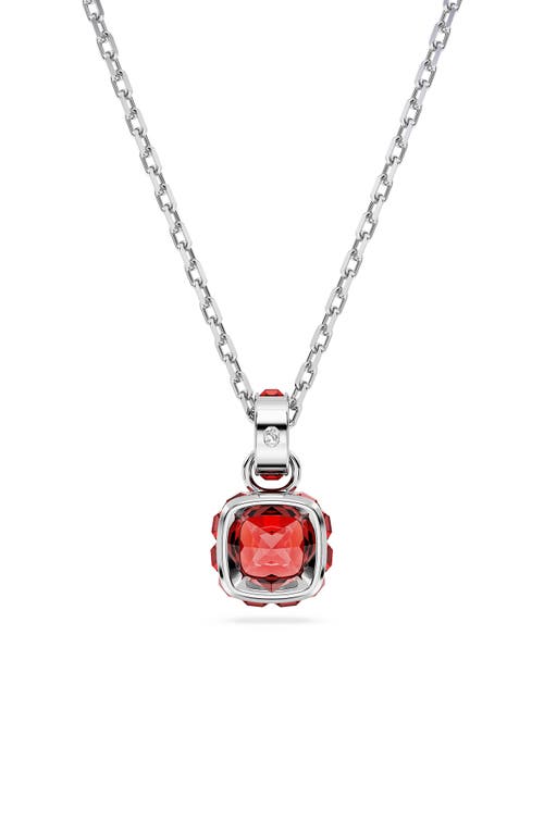 Swarovski Birthstone Pendant Jul Pendant Rhodium Shiny Red In Metallic