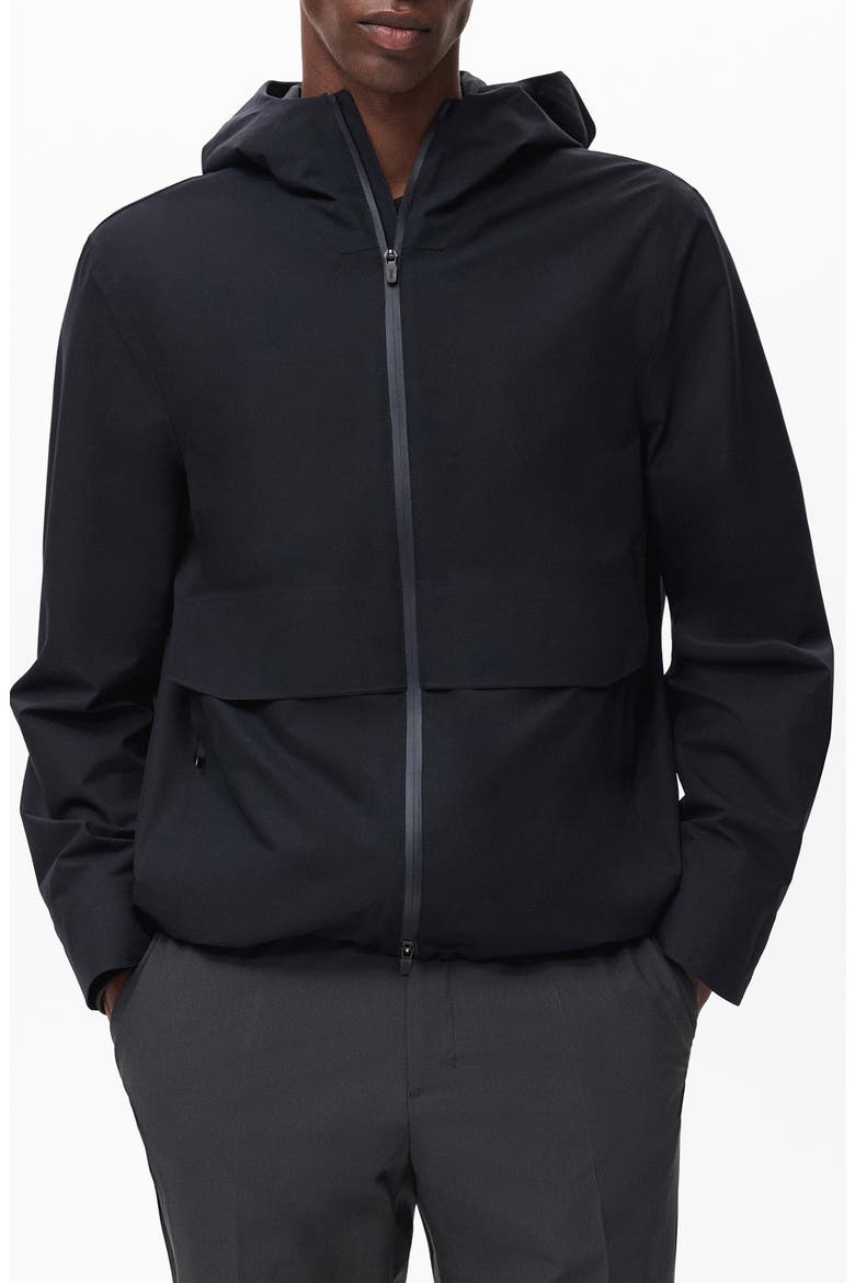 Water Repellent Thermolite® Hooded Jacket, Main, color, NAVY