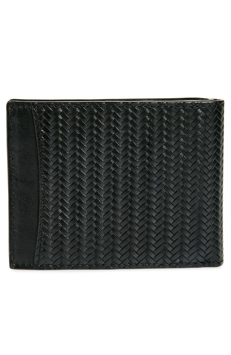 Johnston & Murphy Basketweave Leather Bifold Wallet, Alternate, color, 