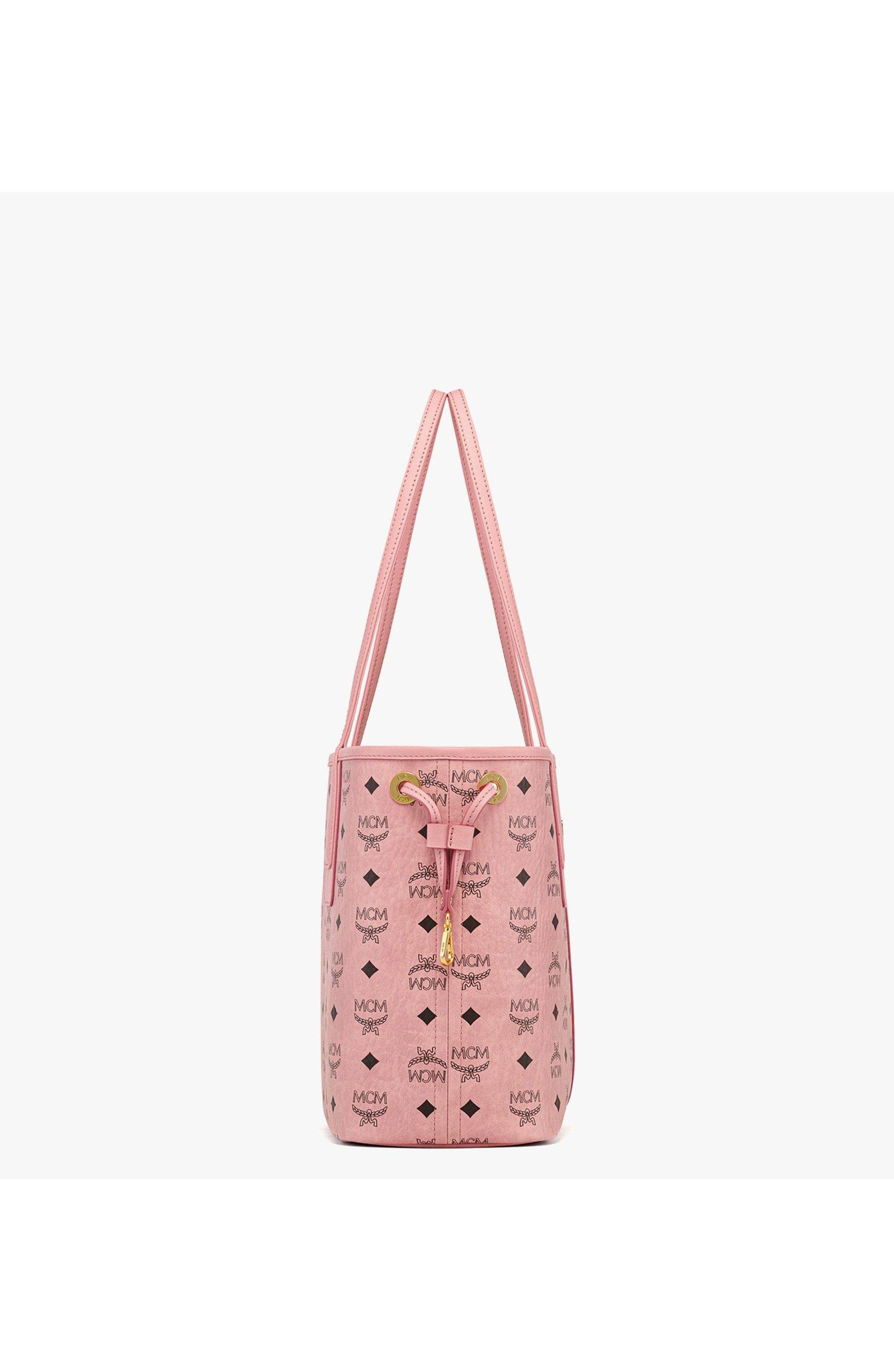 MCM Small Liz Shopper in Visetos, Alternate, color, Pink