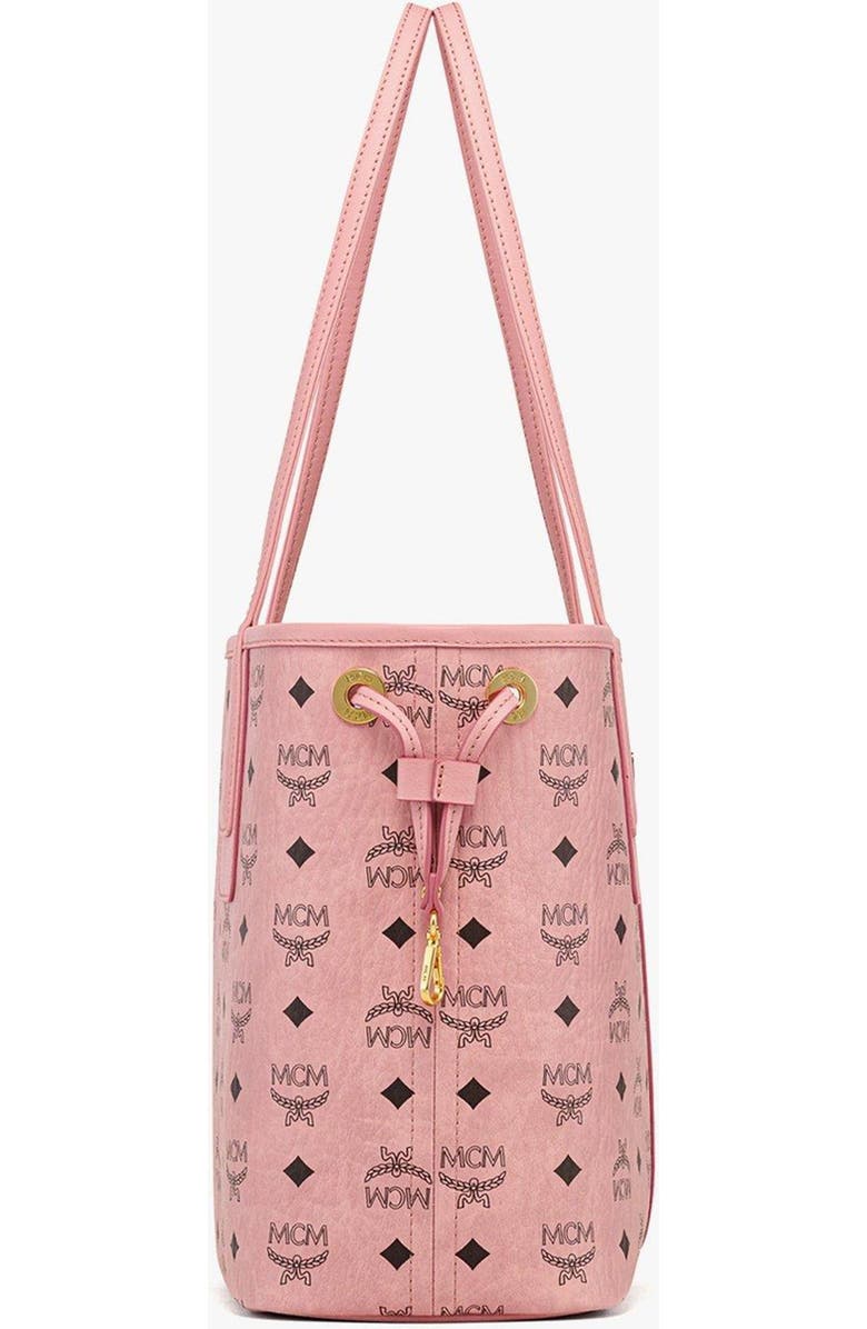 MCM Small Liz Shopper in Visetos, Alternate, color, Pink
