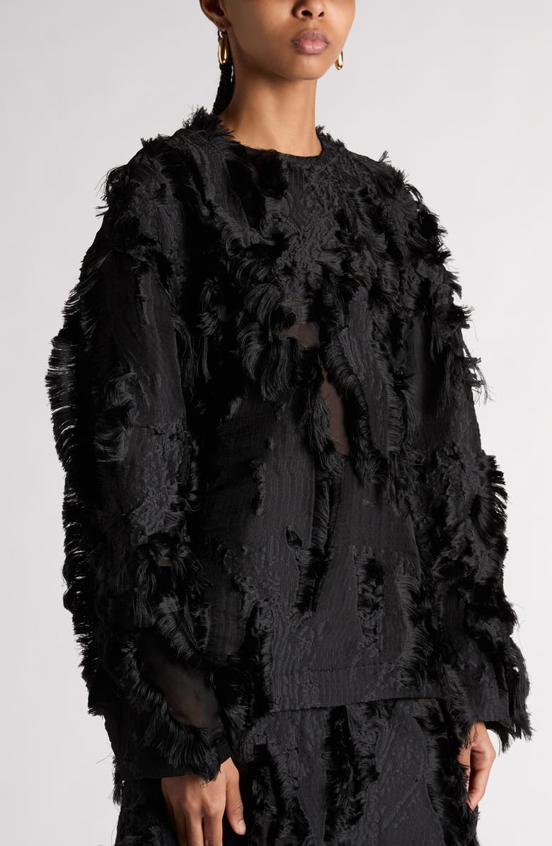 Bottega Veneta Fine Fringe Fil Coupé Top, Alternate, color, 