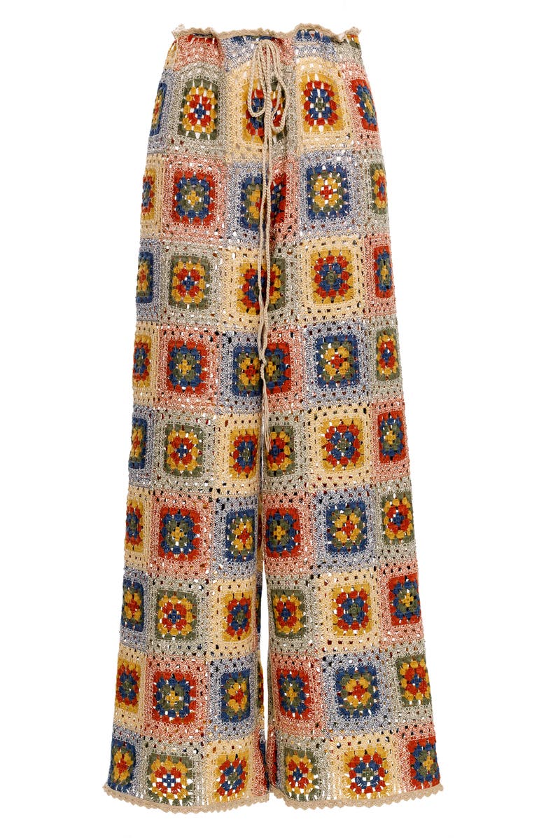 Agua Bendita Roots Harvest Crochet Cover-Up Pants, Alternate, color, 