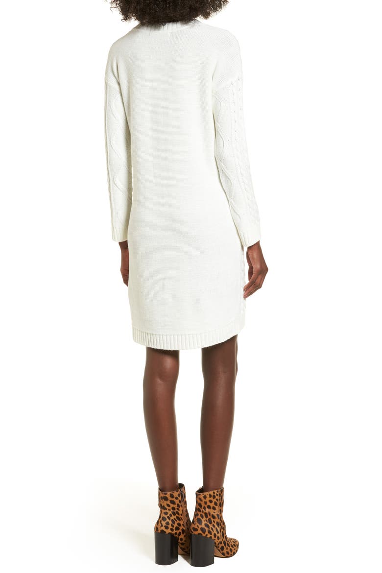 Cable Knit Sweater Dress, Alternate, color, IVORY