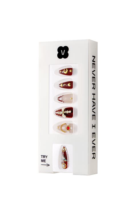 Burgundy Cherub Red French Tip Press On