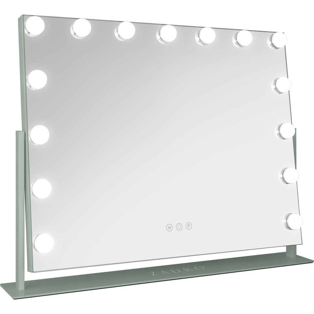 Zadro Large Horizontal Hollywood Makeup Mirror With Lights In Dark Green