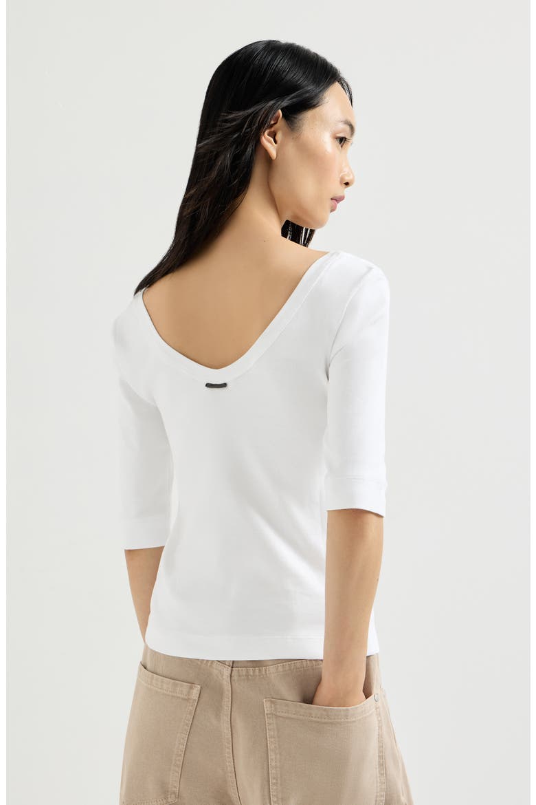 T-shirt with monili, Alternate, color, White
