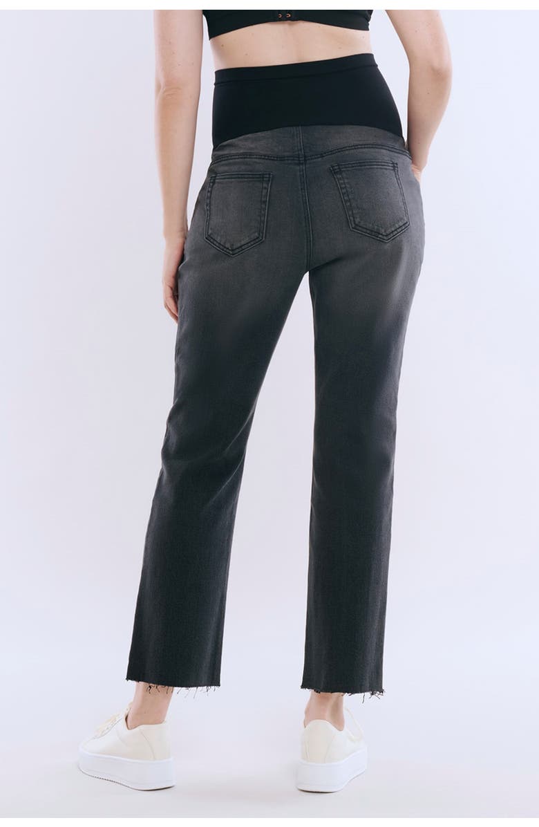 MOTHERHOOD MATERNITY Secret Fit Over the Belly Slim Straight Leg Jeans, Alternate, color, Black Stone Wash