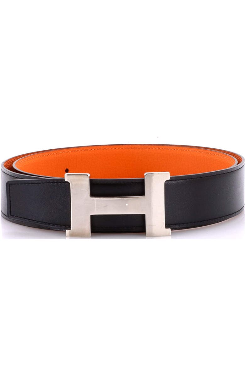 Pre-Owned Hermes Constance Reversible Belt Leather Wide, Main, color, Black