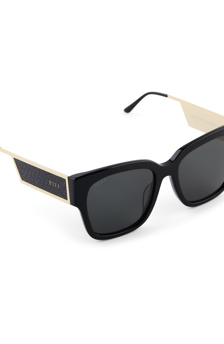 DIFF Isabella 54mm Polarized Square Sunglasses, Alternate, color, Black/ Grey
