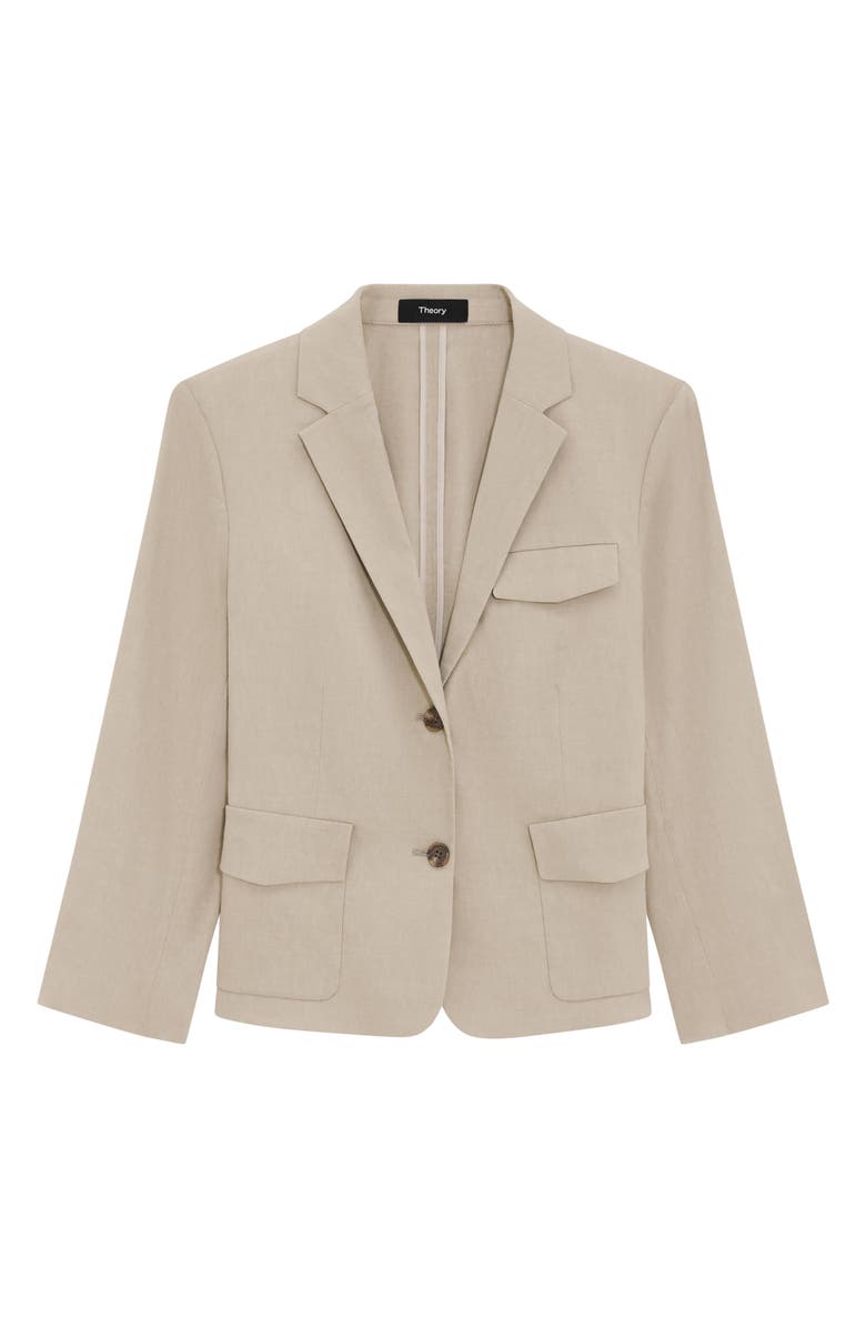 Theory Linen Blend Shrunken Blazer, Alternate, color, Soft Taupe