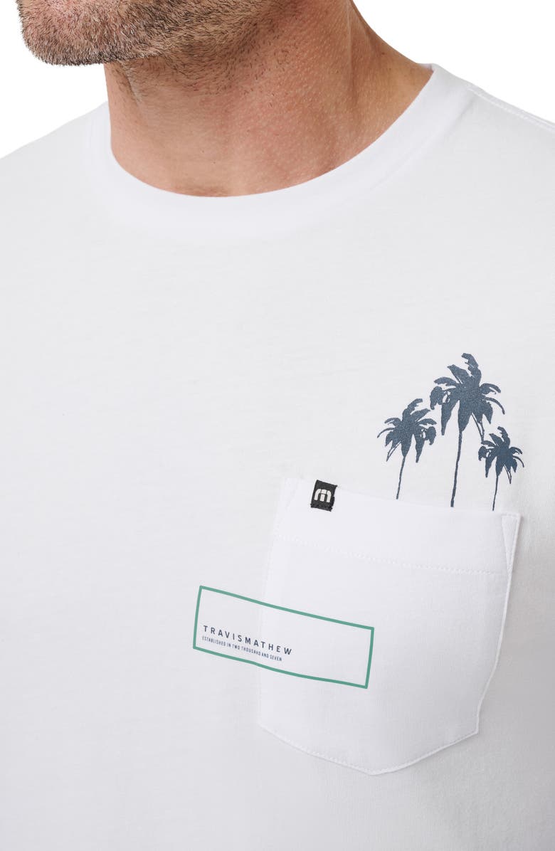 TravisMathew Reef Stop Long Sleeve Cotton Pocket T-Shirt, Alternate, color, White