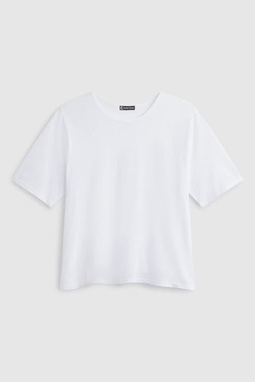 Franne Golde Slub Jersey Elbow Sleeve Crewneck Tee