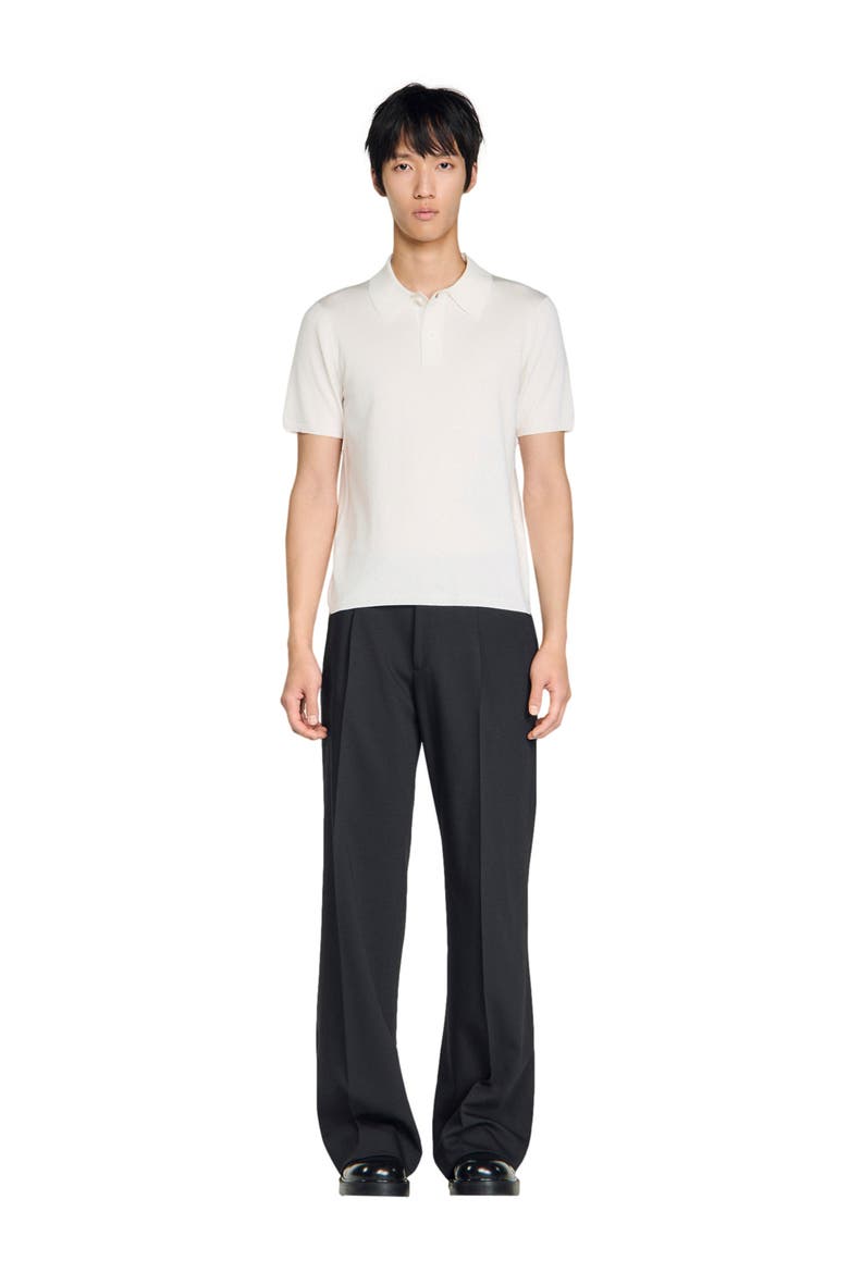Short-sleeve knitted polo shirt, Alternate, color, White