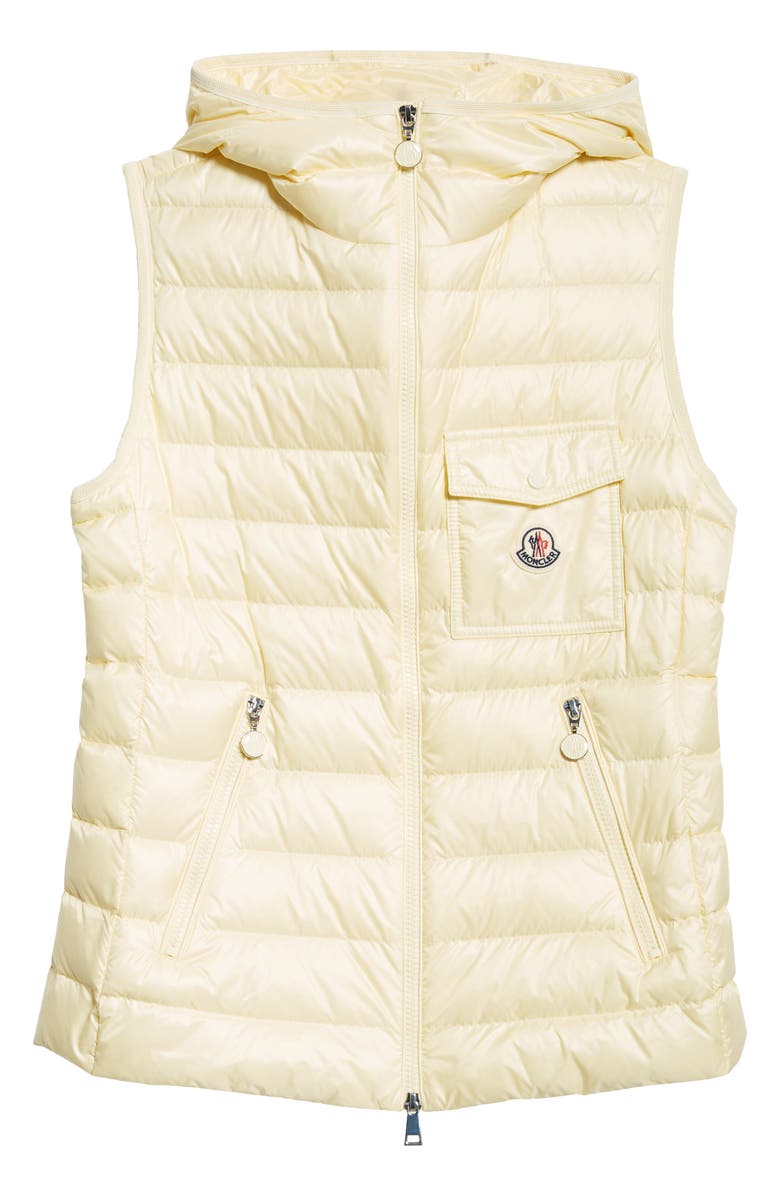 Moncler Glygos Hooded Down Vest, Alternate, color, Yellow