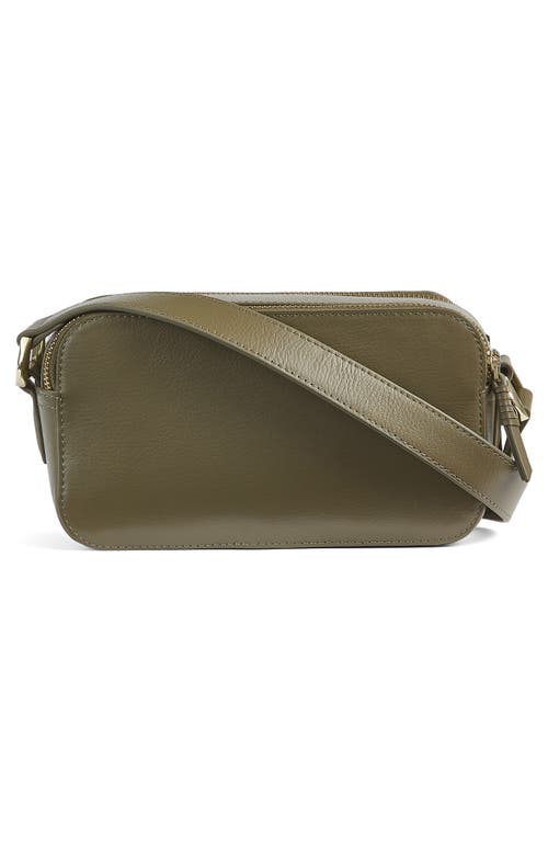 Lk Bennett Perry Logo Leather Camera Bag In Green
