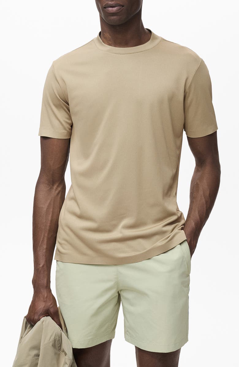 MANGO CoolMax<sup>®</sup> Slim Fit T-Shirt, Main, color, Khaki