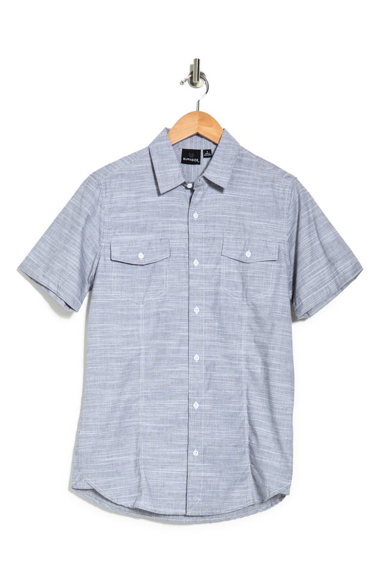 BURNSIDE Regular Fit Patch Pocket Shirt, Alternate, color, Black