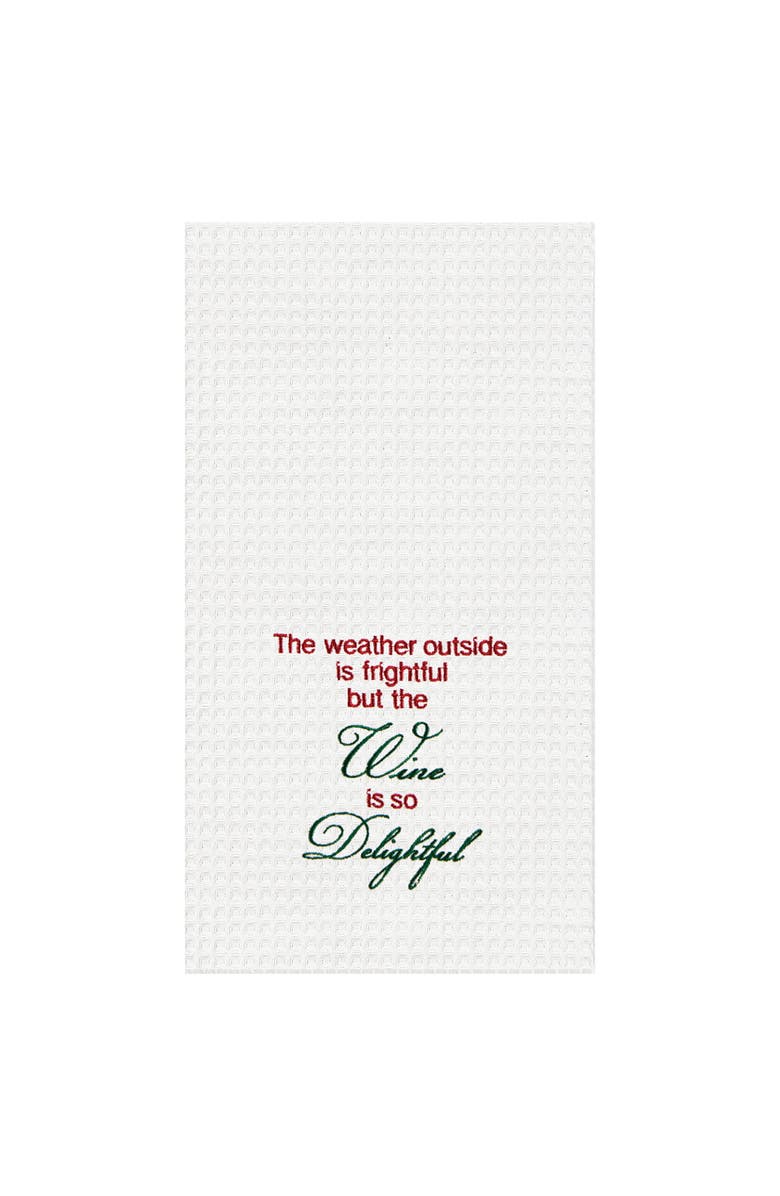 C&F Home Wine Is So Delightful Waffle Weave Cotton Kitchen Towel, Main, color, 