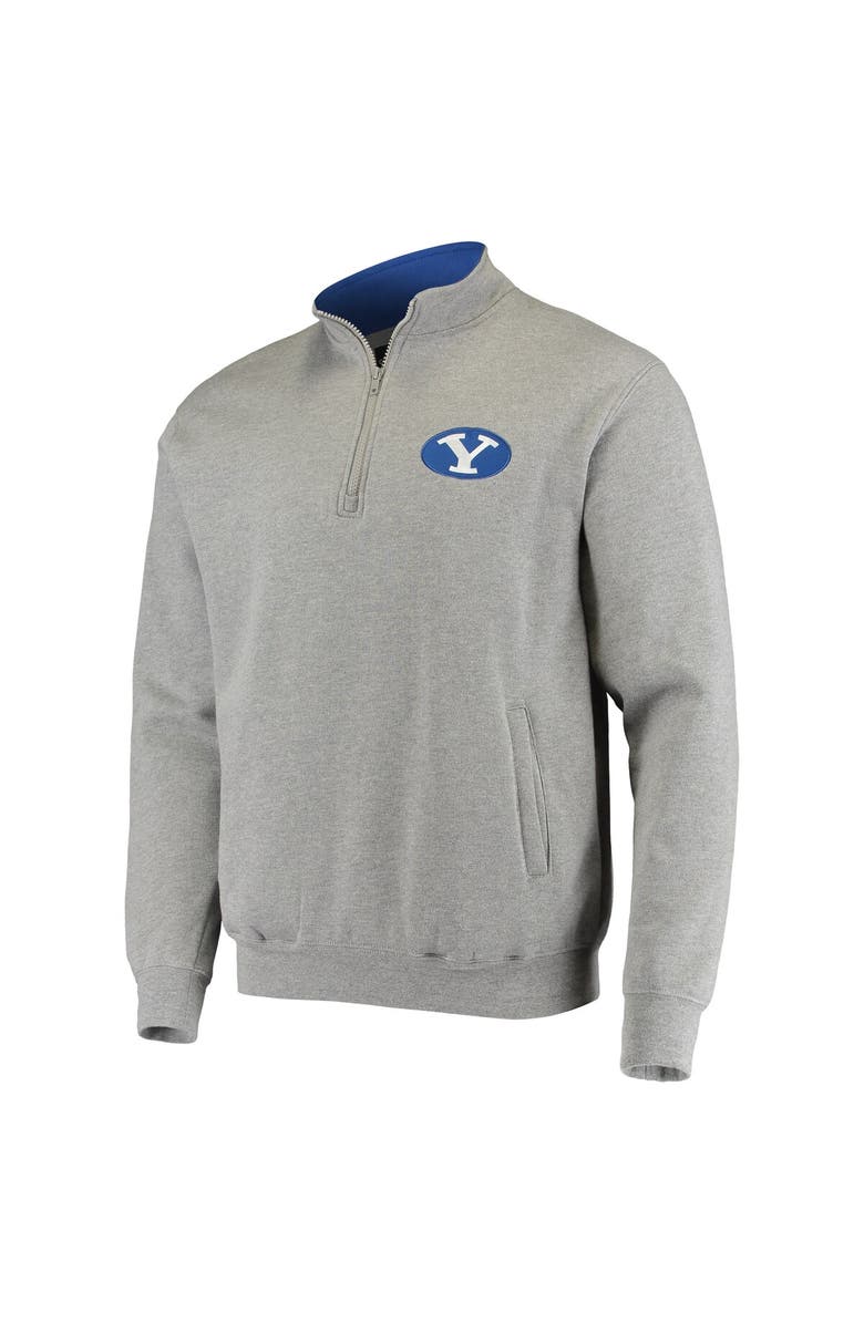 COLOSSEUM Men's Colosseum Heathered Gray BYU Cougars Tortugas Logo Quarter-Zip Jacket, Alternate, color, 