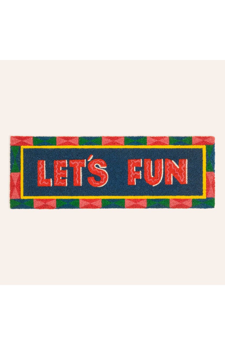 Zsa Zsa Zsu Kerala Let'S Fun Coir Doormat 14X39 In, Main, color, Blue