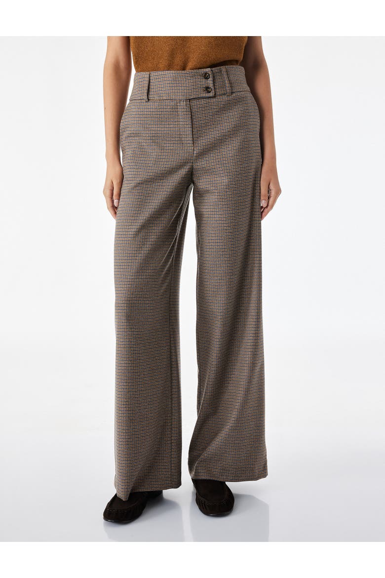 Plaid Tailored Pants, Alternate, color, BROWN CHECK